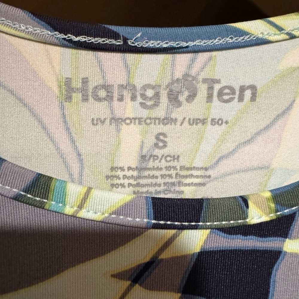 Hang Ten Women's Leaf Print Long Sleeve Blouse - Blue, Purple, Tan - Picture 2 of 3